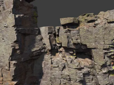 Big Sharp Cliff Pillar Scan PBR Low-poly 3D model