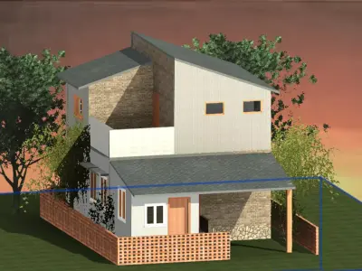 2 BHK HOUSING 3D model