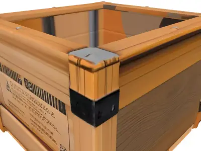 Wooden Shipping Crate with Pallet Low-poly 3D model