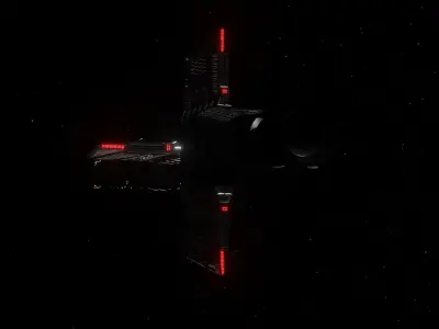 Spaceship star wars with lights 3D model