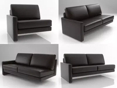 Bolero four leather furniture 3D model