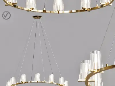 RH Pauillac Round Chandelier 3D model