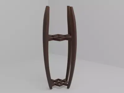 Curved Wooden Plant Stand Free 3D model