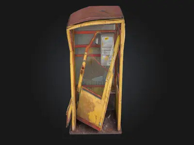 Rustic Phone Booth  A Nod to Vintage Charm 3D model