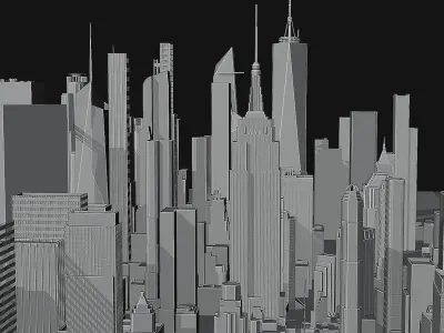 Low poly Buildings unique kitbash bundle 3D model