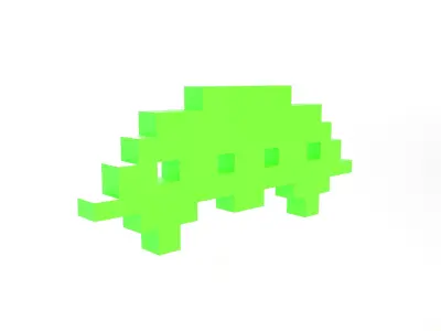 Space Invaders v4 001 Low-poly 3D model