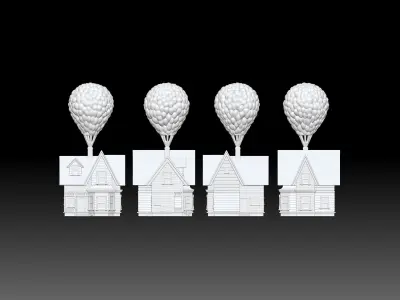 UP HOUSE with balloon 3D print model