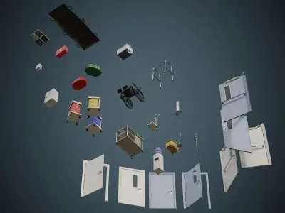 Hospital Props Collection 2B 3D Model Pack