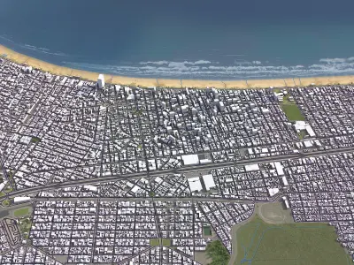 Praia Grande - 3D City Model Low-poly 3D model