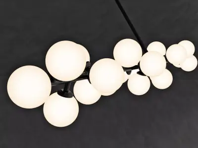 Mimosa pendant light with balls hanging from it 3D model