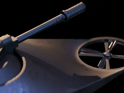 Sci-Fi Military Drone Low-poly 3D model