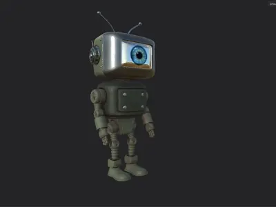 OLD SECURITY Retro Robot  Low-poly 3D model