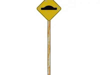 Speed Bumps in Road Traffic Sign 3D model