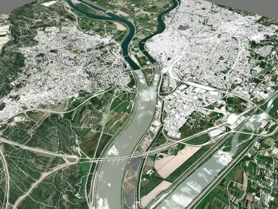 Cityscape Avignon France 3D model