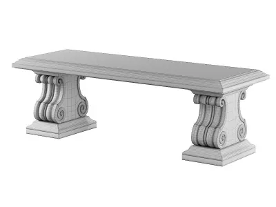 Stone Garden Bench 3D model