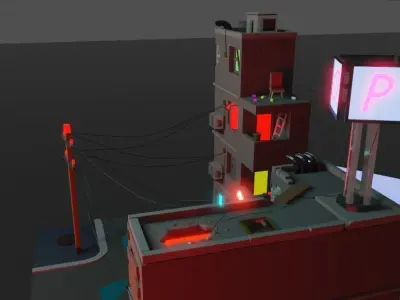 Original house low-poly game ready Low-poly 3D model Low-poly 3D model