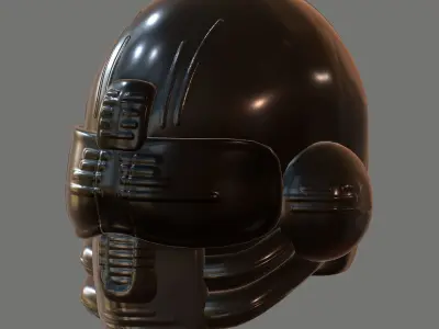 Gas mask helmet 3d model scifi Low-poly  Low-poly 3D model 183