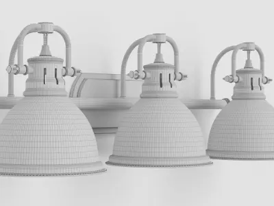 Golden Lighting 3602 BA3 Chrome Black 3D model