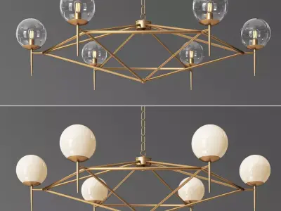 Rowan G Milky and Glass Pendat Chandelier 3D model