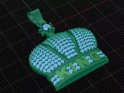 royalty A Crown King Pendant 3D print model 3D print model