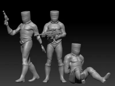 buckethead soldiers 3D print model