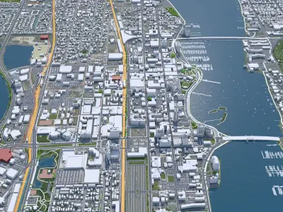 West Palm Beach Florida USA Low-poly 3D model