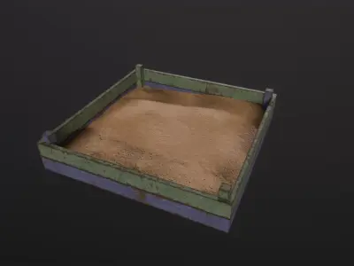 Soviet Oldschool Sandbox 3D Model Low-poly 3D model