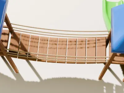 Playground castle with a slide Low-poly 3D model