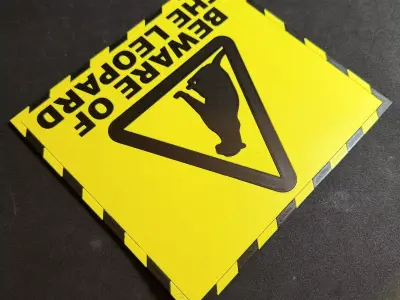HHGttG Beware of the Leopard Sign 3D print model