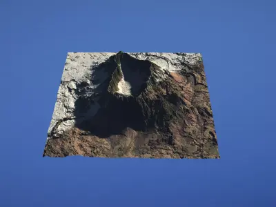 Landscape Environment Volcano Snow 42 Low-poly 3D model