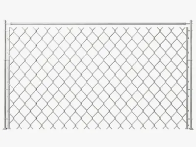  Chain Link Wire Fence 3D model
