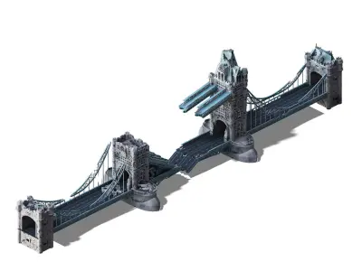 Sci Fi Building-London Tower Bridge 03 3D model