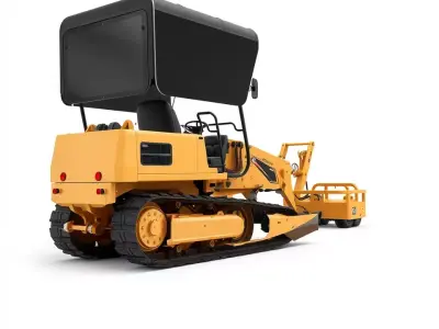 Yellow Road Grader model pack Low-poly 3D model