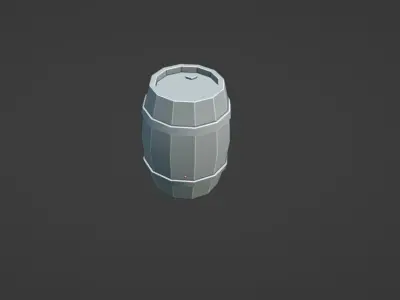 Lowpoly Barrel Game ready Low-poly 3D model