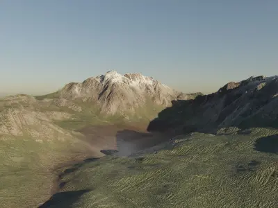 Realistic mountain 3D model