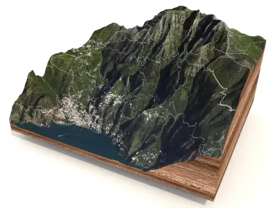 Positano Italy mountain landscape 3D model