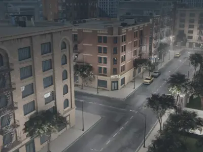 Old city street Assets  Low-poly 3D model