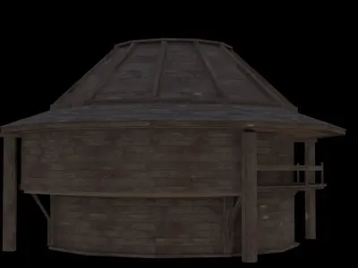 wooden house Low-poly 3D model