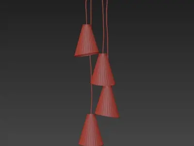 Chandelier pendant lamp with pleats 3D model