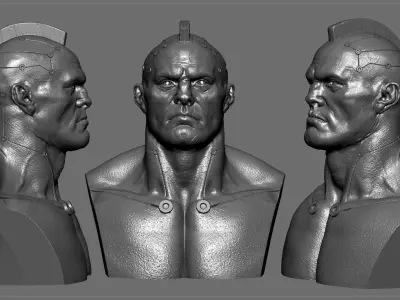 Cyberpunk Thug Bust 3D print model