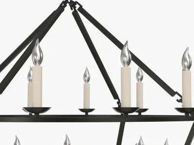 19th C English Openwork Two Tier Round Chandelier 40in 3D model