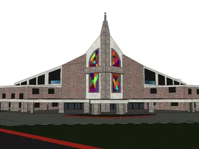 Architecture-Religion-God-Culture-Temple-0290 inside of churc... 3D model