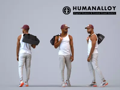 00182Terrell003 - Adult Black male walking through public space 3D model