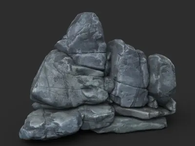 High poly Boulder Rock 230418 3D model