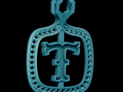 T Letter Pendant 3D print model purchase