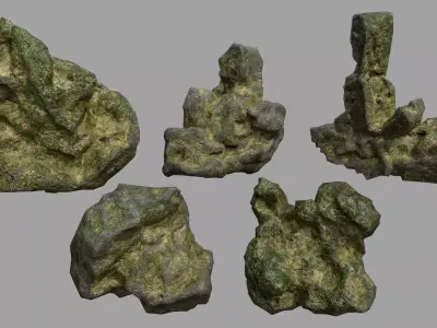 Rock Set Low-poly 3D model 28