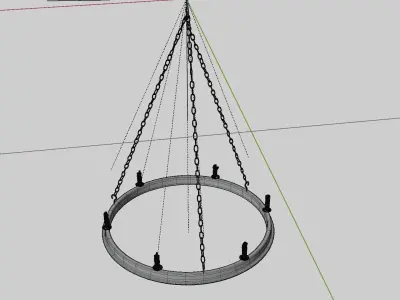 Chandelier hanging candle holder 3D model