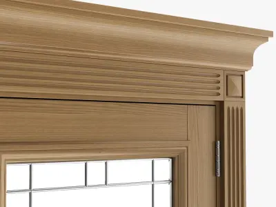 Door classic with glass 01 3D model