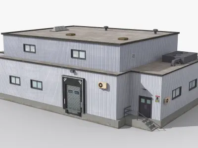 Factory x15 Low-poly 3D model