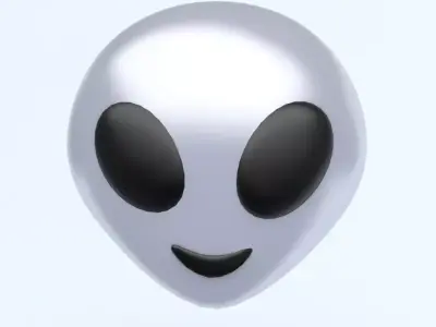 ALIEN EMOJI Low-poly 3D model